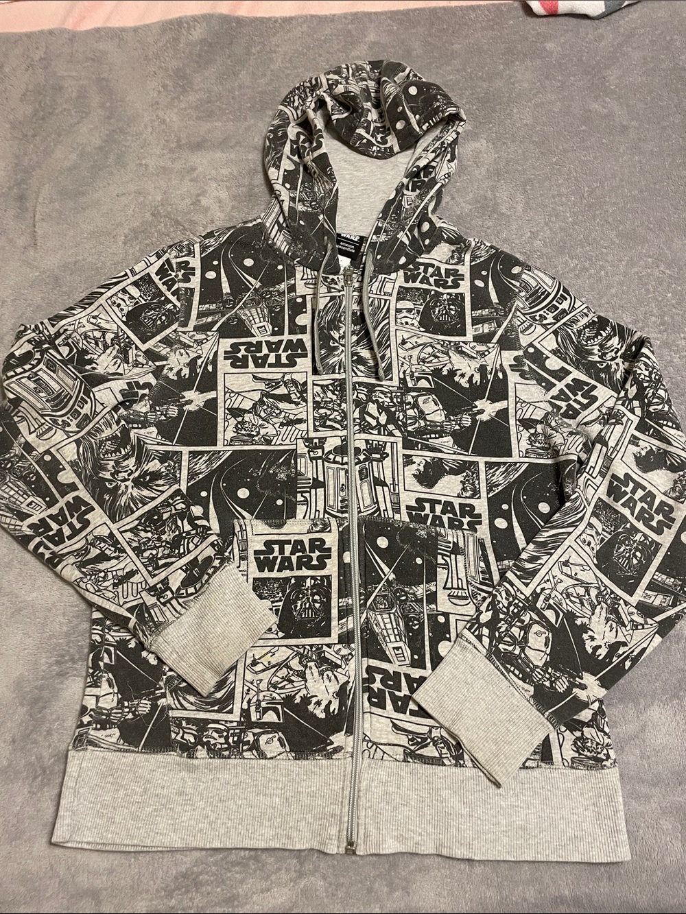 Star Wars Kids Black & Gray Zip-Up Hoodie Jacket